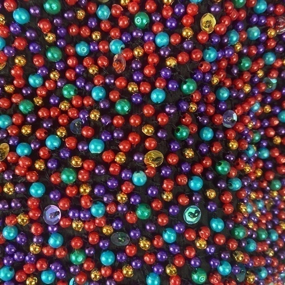 Vintage 80’s Heavy Hand Beaded and Sequinned Dress Size M - Picture 6 of 11